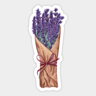 Lavender Bouquet For Flower Lover Sticker